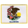 Illinois State Flag Embroidered Patch Iron-On IL Emblem White
