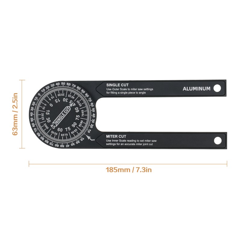 7-inch Miter Saws Protractor Rust Proof Aluminum Alloy Accurate Reading