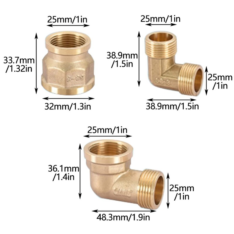 TopHomer 2Pcs Hex Reducing Nipple, DN20 3/4" Male Thread Pipe