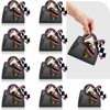 YJUBAOA 10 pack Black Leather Small Gift Bags with Handle