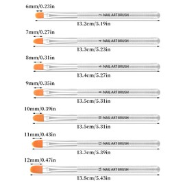 AvoDovA Nail Art Brush, 7Pcs UV Gel Nail Brush Set, Nail Painting Design Pen Brushes, Nail Tips Acrylic UV Gel False Nails Painting Pen, Nail Drawing Brush Set for Home Salon DIY Nail Art