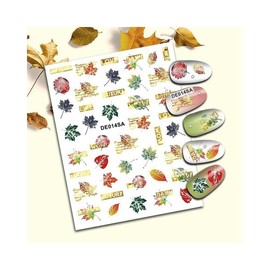 Autumn Leaf Maple Nail Sticker Fall Leaves Oak Nut Birds Nail Decals De014Sa Nail Wraps Stickers Manicure Supplies for Women Nails Full Long Lasting Easy Apply and Remove