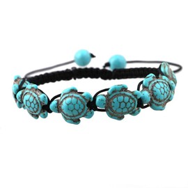 Amy & Annette Genuine Hawaiian Sea Turtle Bracelet, Adjustable, Stone, Created Turquoise