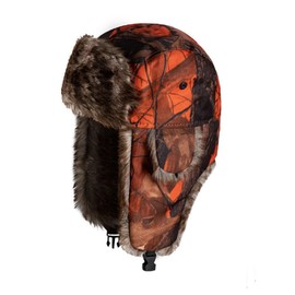 ASWER Trapper Warm Russian Trooper Hat Winter Skiing Caps Men Women Windproof Orange