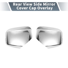 X AUTOHAUX Pair Car Rear View Driver Passenger Side Mirror Cover Cap Overlay Chrome Plated for Mitsubishi Triton L200 2005-2014 Mirror Guard Covers Exterior Decoration Trims