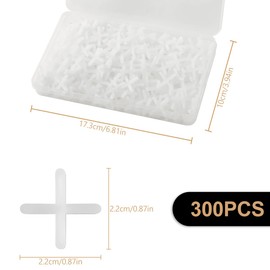 Lotsdonxia 300pcs 3mm Tile Spacers – Easy to Use Plastic Cross Spacers for Wall & Floor Installation, Durable for Ceramic Tile Gaps (White)