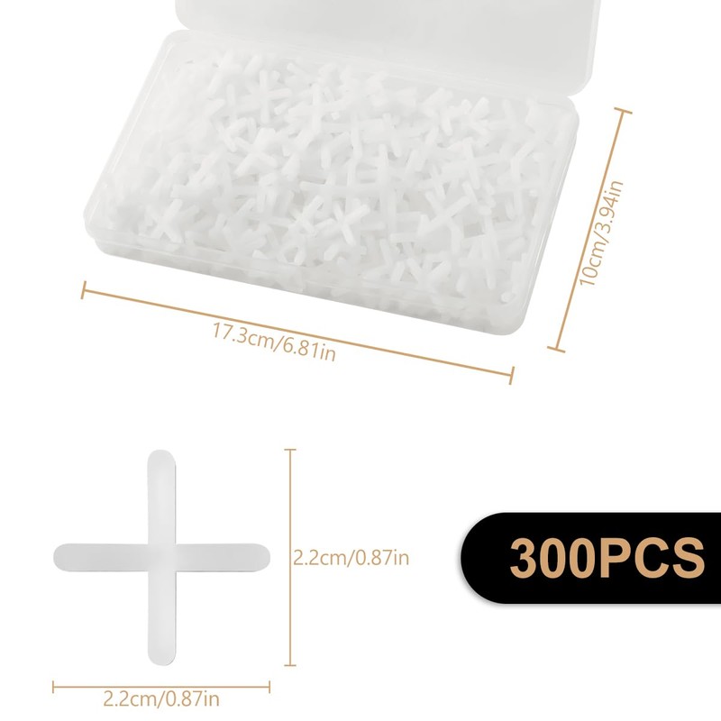 Lotsdonxia 300pcs 3mm Tile Spacers – Easy to Use Plastic
