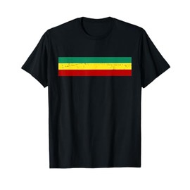 Rasta Flag Colors Stripe Shirt Reggae Jamaican Vintage T-Shirt
