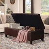 Edeco Faux Leather Rectangular Storage Bench Ottoman Tufted Footrest with
