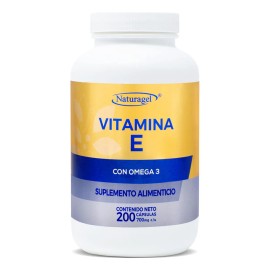Vitamina E + Omega 3 Antioxidante | 200 Cápsulas | Naturagel Sabor Sin sabor