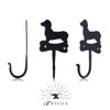 Fayesia Wrought Iron Wall Hooks - Blacksmith Handcrafted Set of