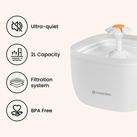 Noerden Pawquench Pet Water Fountain, Ultra Quiet, 2L Capacity