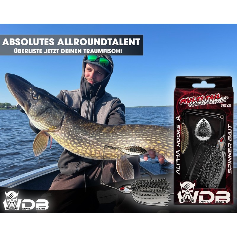Wild Devil Baits Multi Tail Spinner Bait Artificial Bait Spin