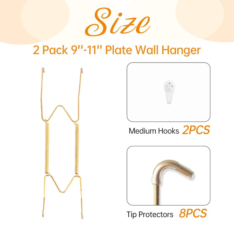 2 Pack Plate Hangers for The Wall, Suitable for 9-11