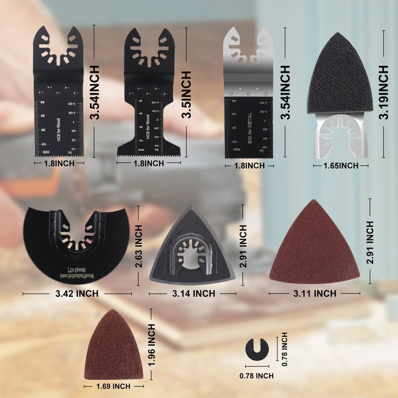 Saw Blades Kit, 126-Piece Oscillating Multitool Saw Blade Accessory Set,