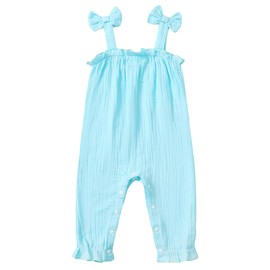 CVXV Toddler Baby Baby Long Suspender Overalls Summer Bib Overalls Outfit Newborn To Infant,Light Blue,3-6 Months