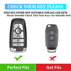 For Ford Key Fob Cover with Keychain, Soft TPU and Leather Key Case Shell Full Protection for Ford Explorer Fusion Escape Edge Expedition F150 F250 F350 F450 F550 Maverick Mustang (Black Rose)