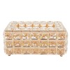 Tabletop Crystal Tissue Box Gold Paper Box Home Crystal Napkin