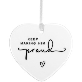 Solvio Keep Making Him Proud Memorial Gift, Heart-Shaped Keepsake