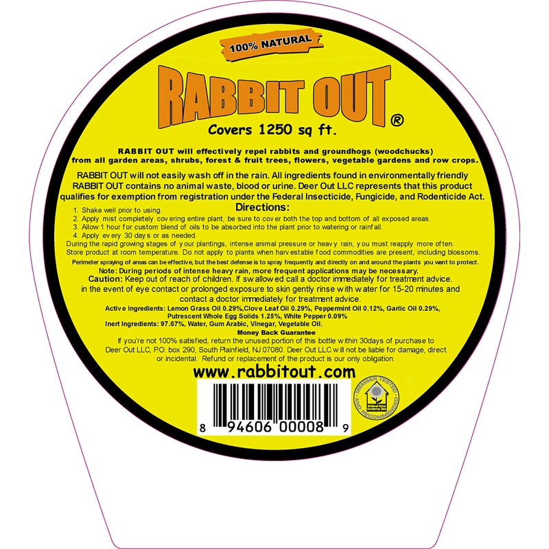 Rabbit & Groundhog Repellent: Rabbit Out 40oz Ready-to-Use