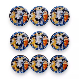 Gulf Coast Laser Graphics Whippet Printed Mini Ornaments Box of 9