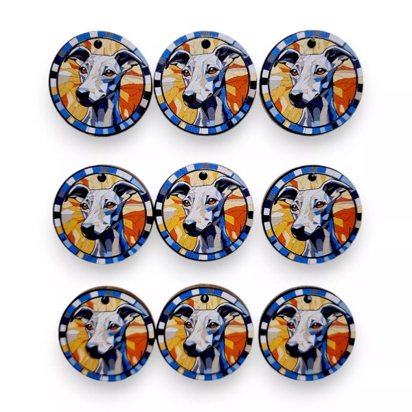 Gulf Coast Laser Graphics Whippet Printed Mini Ornaments Box of