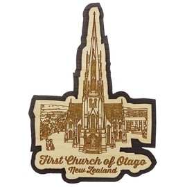 Printtoo First Church of Otago Engraved Wooden Souvenir Fridge Magnet Collectibles