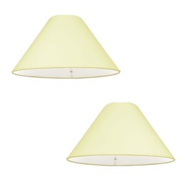 Pack of 2 - Empire Cotton Coolie Lamp Shades for Table Lamps and Pendant Ceiling Lights - 25cm Dia (Navy) (2, Cream)