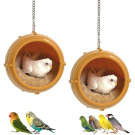 2pcs Bird Nest for Cage Swing, Chewproof Small Bird Bed Hanging House Hut, Washable Parakeet Nest to Lay Eggs Breeding, Soft Parakeet Warm Bed Sleeping, Finch Nest for Parrot Budgie Love Bird Canary