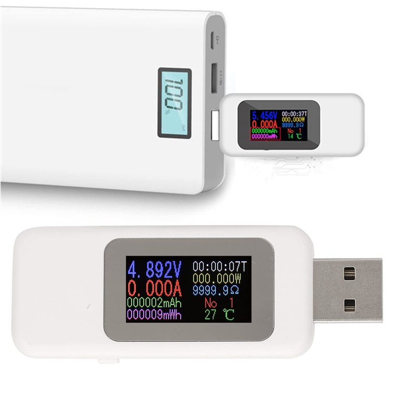 Risegun USB Tester Meter, Digital Colour Display Multimeter Voltage Tester