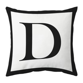 26 Letter & Sign Throw Pillow Covers Decorative Pillowcase Black/White Soft Solid Cushion Covers for Sofa, Couch 18 x 18 inch by JV Home