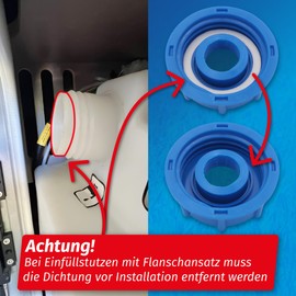 MaJoCompTec® Watertwin Water Tank Filling Adapter | Motorhome Caravan Water Connection Accessories | Filling Adapter Compatible with Gardena (Base Set, Adapter for Fuel Cap IG60 Coarse Thread)