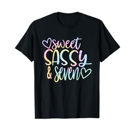Sweet Sassy and Seven Girl's Birthday Tie Dye Girls Kids T-Shirt