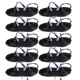 VideoSecu 10 Pack 150ft BNC RCA Video Power Extension Cables CCD Security Camera DVR Wires Cords for Home Surveillance System with Bonus Adapters C2U