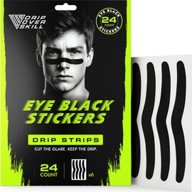 DRIP Strips Eye Black Stickers, 24 Pack Under Eye Tape for Athletes, Sweatproof, No Smear, Athletic-Grade Hold, Perfect for Baseball, Football, Lacrosse, Soccer, Hockey (The Savage Strip)