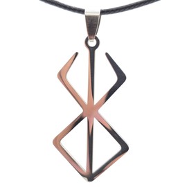 RICHARD-911 Collar Con Dije Colgante Bersek Color Plata De Acero Inoxidable Berserker Vikingo Vegvisir Brújula Runa Celta Druida Con Cadena Cuero Joyería Regalo Pareja Hombre Mujer Punta De Flecha Tribal Tono Negro