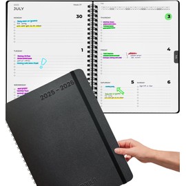 A4 Academic Diary 2025 2026 Week to View – Weekly Planner for Students, Study Schedule Notebook, Daily Organiser, Work Schedule Book, Personal Time Management Planner, July 2025 – July 2026
