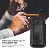 Leather Cigar Case Portable 3 Finger Cigar Humidor Carrying Case