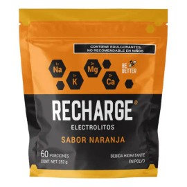 Recharge Electrolitos En Polvo 60 Porciones Sabor Naranja                                                                                             