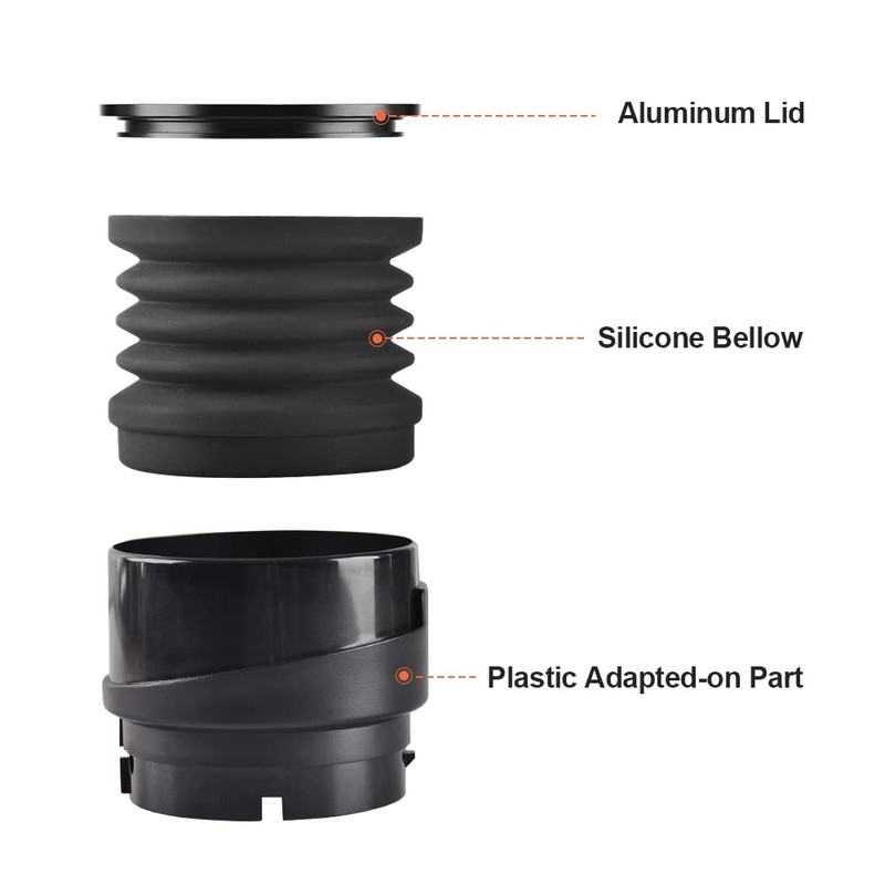CAFEMASY Single Dose Hopper with Silicone Bellow and Aluminum Lid