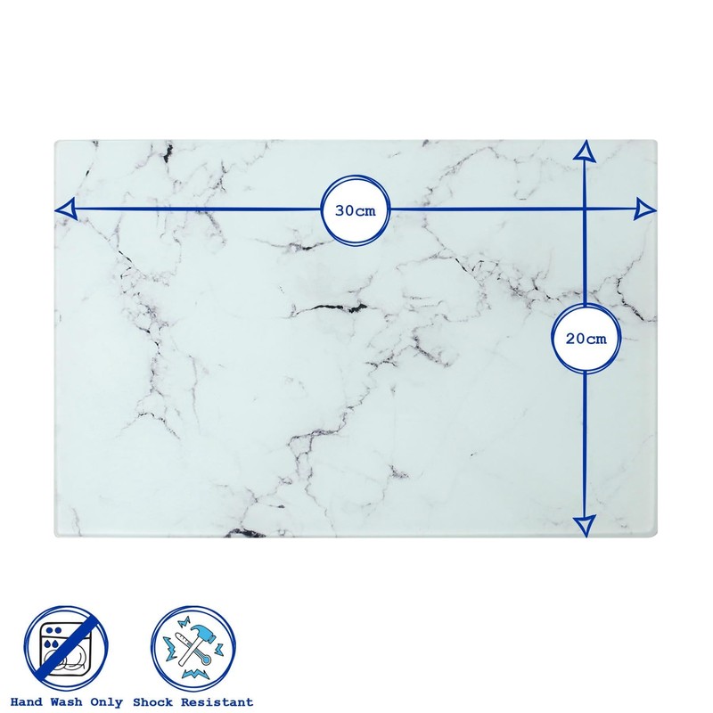 Harbour Housewares Rectangle Glass Chopping Board - 30cm x 20cm
