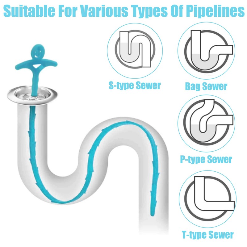PXBSNB 6 PCS Drain Snake, Flexible Shower Drain Unblocker Tool,