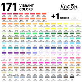 Lineon 172 Colors Alcohol Based Dual Tip Art Markers, 171+1 Blender Permanent Marker Pens Plus 1 Marker Pad 1 Case Perfect for Kids Adult Artist Coloring Books Drawing Sketching and Card Making