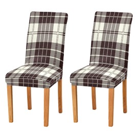 xigua Chair Covers 4 Pack,Dining Chair Slipcover Washable Removable for Kitchen,Hotel,Restaurant,Ceremony Protector-Vintage Black and White Plaid Classial Buffalo Check Tartan