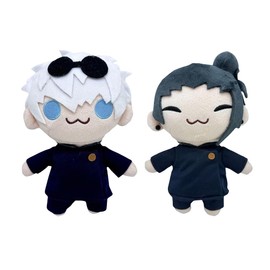 22cm Gojo Satoru Plush Toy,2 Pcs Gojo and Geto Stuffed Animals Toy,Cartoon Gojo Plushies Pillow for Kids Plush Figure Gift ，Plushie Pillow Collectible & Birthday Gifts for Kids Adults Fans (A)