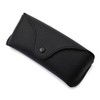 PASTL Eyeglasses Sunglasses Case Black PU Leather Semi-Hard Case Snap