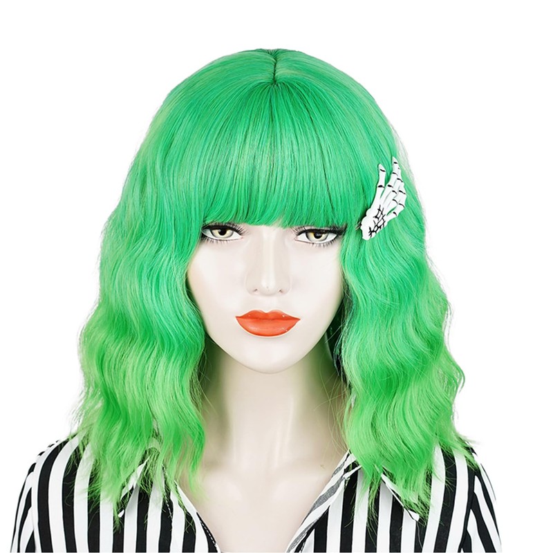 Short Wavy Shoulder Length Women Full Bang Heat Resistant Bud
