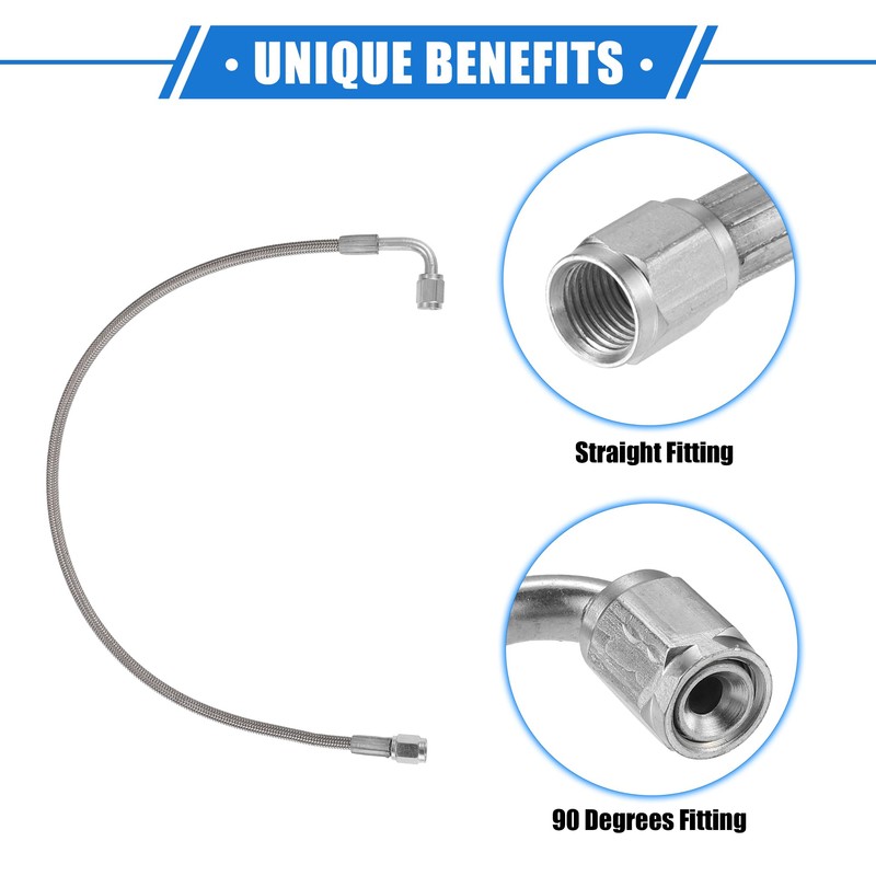 X AUTOHAUX AN3 Car Turbo Oil Feed Line 90° to