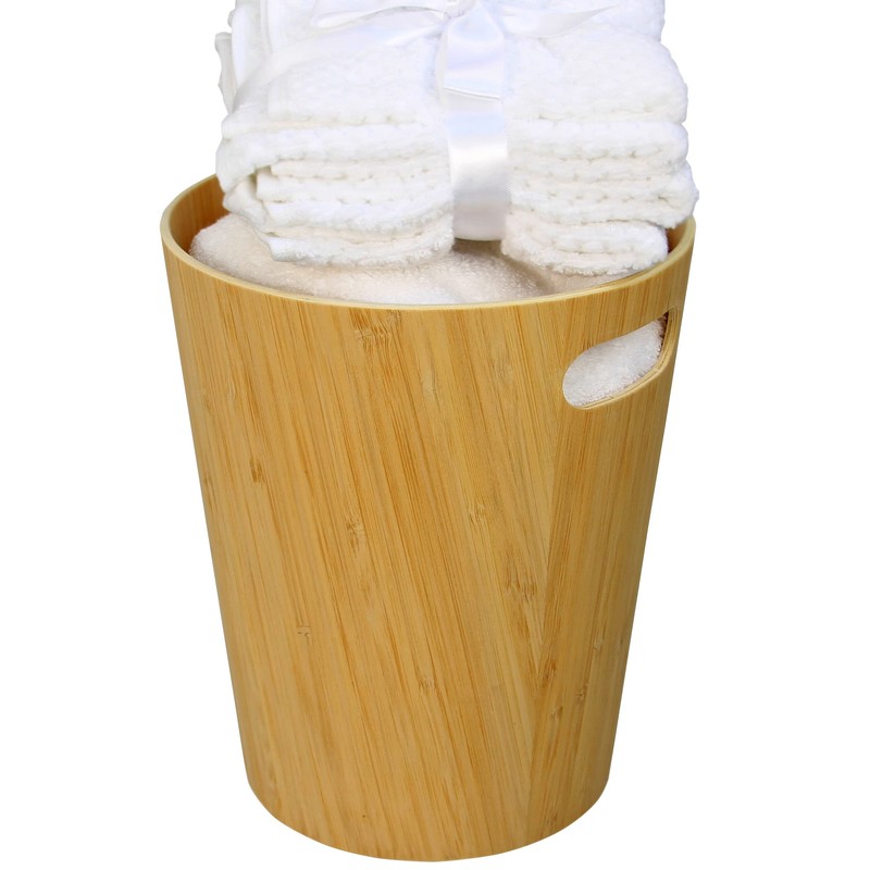 Woodquail Waste Paper Bin Home Office Basket, Made of Natural
