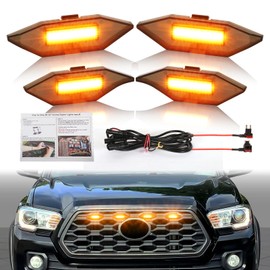 4 PCS Grill Led Lights for Toyota Tacoma Grill Lights 2023 2020-2022 TRD Off Road Sport OEM Grill,Rapt0r Lights for Tacoma 6 LED Upgrade Grille Light (20 GRB)